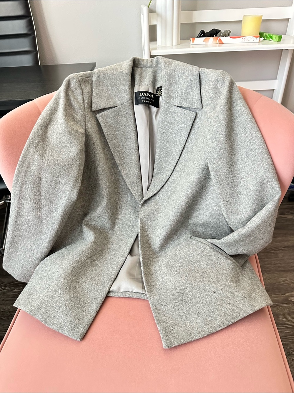 Dana Buchman Heather Light Gray Tailored Blazer